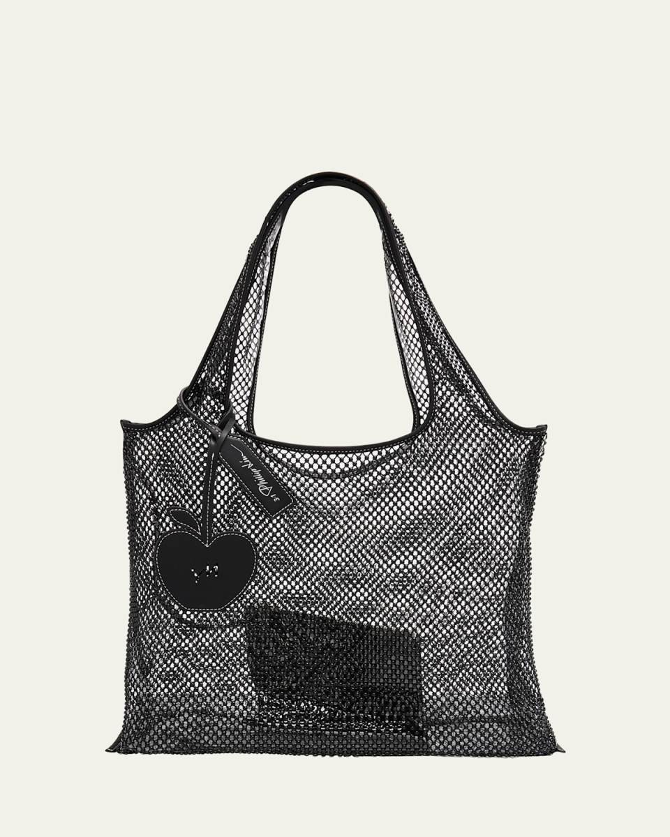Embellished Mesh Market Tote Bag